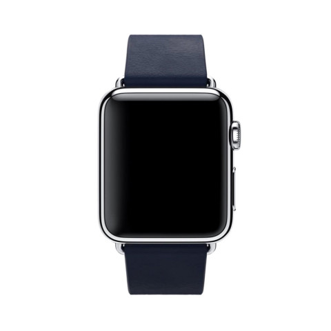 Кожаный ремешок Modern Buckle Leather для Apple Watch 38/40/41mm Silver/Midnight blue